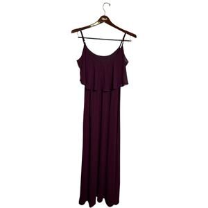 Show Me Your Mumu Plum Caitlin Ruffle Maxi Dress Size Medium Bridesmaid Wedding